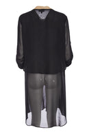 Print Jacket With Chiffon Hemline - Champagne Beige