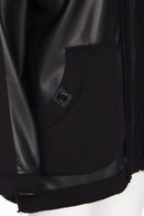Leatherette Jacket W/Contrast Zip - Black