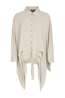 Pleats Detail Blouse - Stone