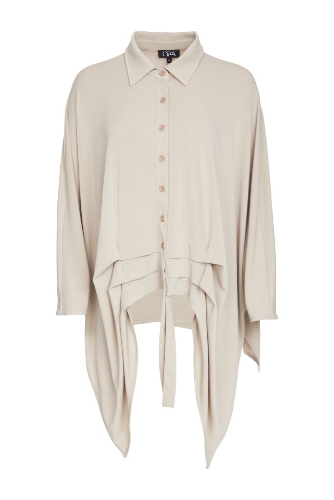 Pleats Detail Blouse - Stone