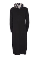 V neck Print Dress - Taupe/black