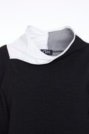 Embossed Angle Hem Top - Black/white