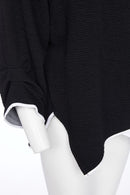Embossed Angle Hem Top - Black/white