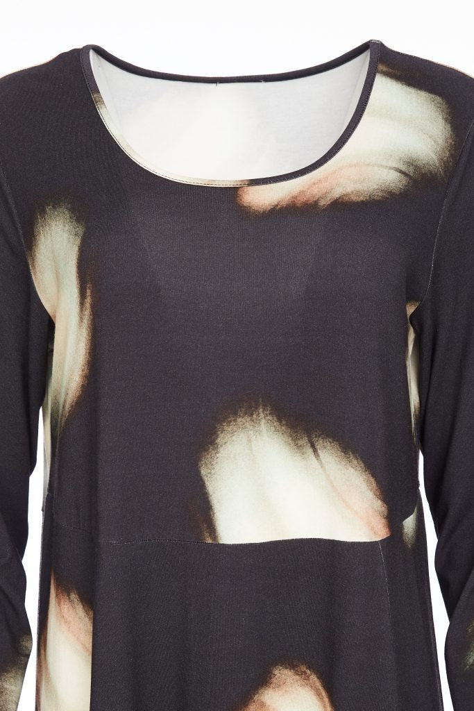 Blurred Spot Dress - Sand/black