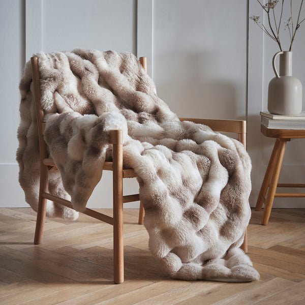 Oslo Fur Throw - Taupe
