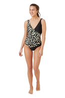 Mono Wrap Swimsuit - Mono Print