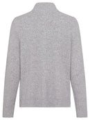 Cool Vision Plain Zip Cardigan - Pearl Grey Melange