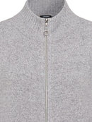 Cool Vision Plain Zip Cardigan - Pearl Grey Melange