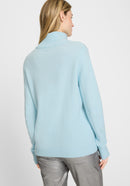 Round Neck Jumper - Satin Blue Melange
