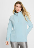 Round Neck Jumper - Satin Blue Melange