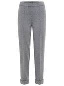 Cropped Casual Trousers - Grey Stone Melange
