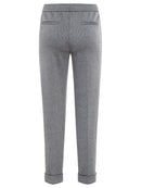 Cropped Casual Trousers - Grey Stone Melange