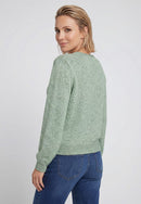 Long Sleeve Pullover - Moss Green Melange