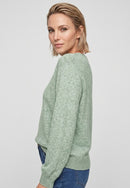 Long Sleeve Pullover - Moss Green Melange