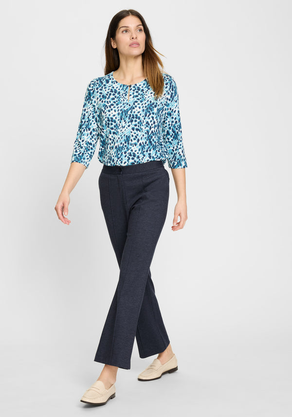 OlsenCropped Business Trousers - Ink Blue