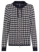 New Passion Houndstooth Cardigan - Ink Blue