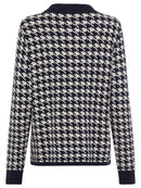 New Passion Houndstooth Cardigan - Ink Blue