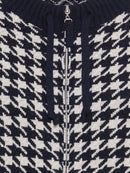 New Passion Houndstooth Cardigan - Ink Blue