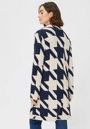 New Passion Houndstooth Cardigan - Ink Blue