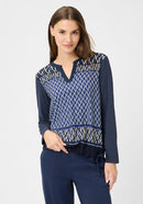 New Passion V Neck Print T-Shirt - Ink Blue