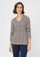 New Passion V Neck Print T-Shirt - Ink Blue