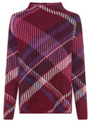 New Passion Funnel Neck Print jumper - Boysenberry
