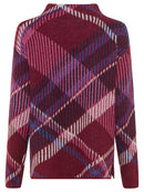 New Passion Funnel Neck Print jumper - Boysenberry
