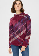 New Passion Funnel Neck Print jumper - Boysenberry
