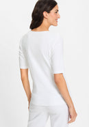 Ocean Breeze Front Print T-Shirt - White