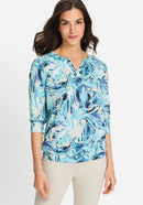 Ocean Breeze Print T-Shirt - Aruba Blue