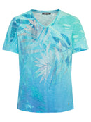 Ocean Breeze Print T-Shirt - Aruba Blue