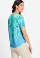 Ocean Breeze Print T-Shirt - Aruba Blue