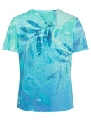 Ocean Breeze Print T-Shirt - Aruba Blue