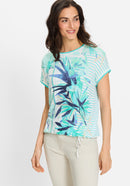 Ocean Breeze Print T-Shirt - Aruba Blue