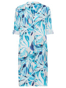 Ocean Breeze Print Woven Dress - Aruba Blue