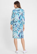 Ocean Breeze Print Woven Dress - Aruba Blue