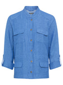 Ocean Breeze Plain Cardigan - Capri Blue Melange