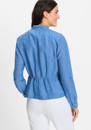 Ocean Breeze Plain Cardigan - Capri Blue Melange
