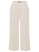 Ocean Breeze Linen Blend Cropped Trousers - Light Stone