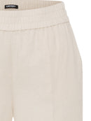 Ocean Breeze Linen Blend Cropped Trousers - Light Stone