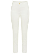 Riviera Mood Slim Crop Trousers - Off White
