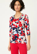 Riviera Mood Print T-Shirt - French Red