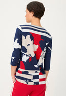 Riviera Mood Print T-Shirt - Ink Blue