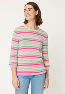 Spring Garden Stripe Jumper - Electric Fuchsia