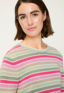 Spring Garden Stripe Jumper - Electric Fuchsia