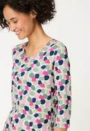 Spring Garden Print 3/4 Sleeve Tee - Electric Fuchsia