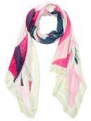 Spring Garden Print Scarf - Electric Fuchsia