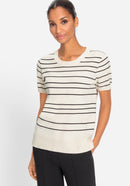 Striped Short Sleeve Jumper - Canvas Beige