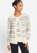 Striped Cardigan - Canvas Beige