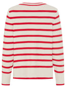 Striped Round Neck Jumper - Red Rose